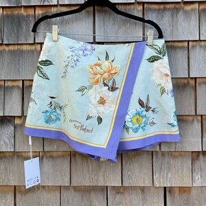 Self-Portrait Floral Print Women's Skorts - Blue and Purple